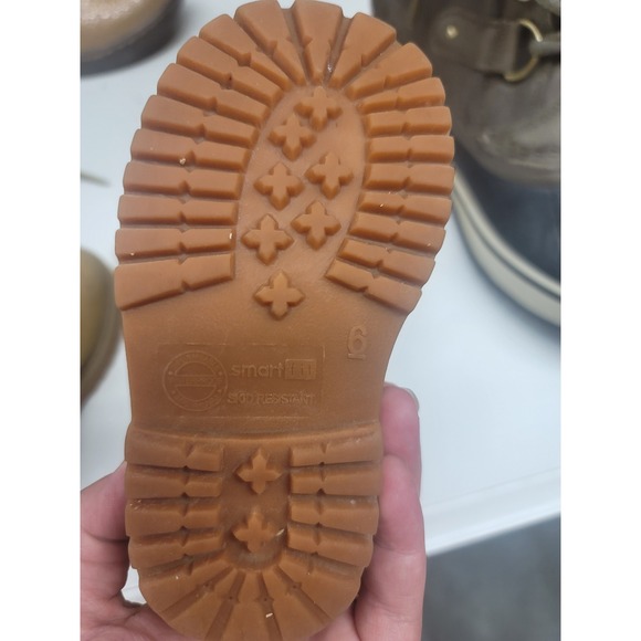 Smartfit Waterproof‎ Tan Brown Boots Size 6 Toddler Lace Up Zipper Warm - Picture 7 of 7
